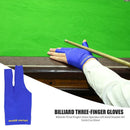 Billiards Three Fingers Glove Left Hand Billiard Glove Free Size (Blue)