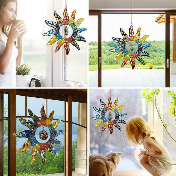 Sun Flower Suncatcher Home Garden Yard Decoration Hanging Decor L4A2