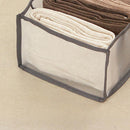 Cloth Drawer Organizer - 7-Grid Pants Storage Dividers for Jeans (Grey L)