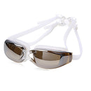 Swimming Goggles Electroplate Waterproof Swim Glasses with Earplugs Nose Clip