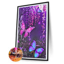DIY 5D Butterfly Diamond Drawing Full Round Rhinestone Painting Kit Room Decor