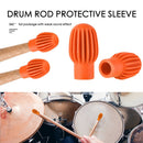 2x Silicone Drum Stick Sleeve Drumstick Practice Tips Mute Damper (Orange) Newly