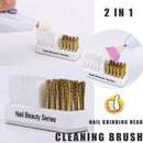 Nail Art Salon Copper Wire Cleaner Dual Brush Cleaning Brush Nail Drill Bits