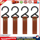Outdoor PU Leather Hook Camp Hiking Clothes Storage Hanger Holder (4pcs) Newly