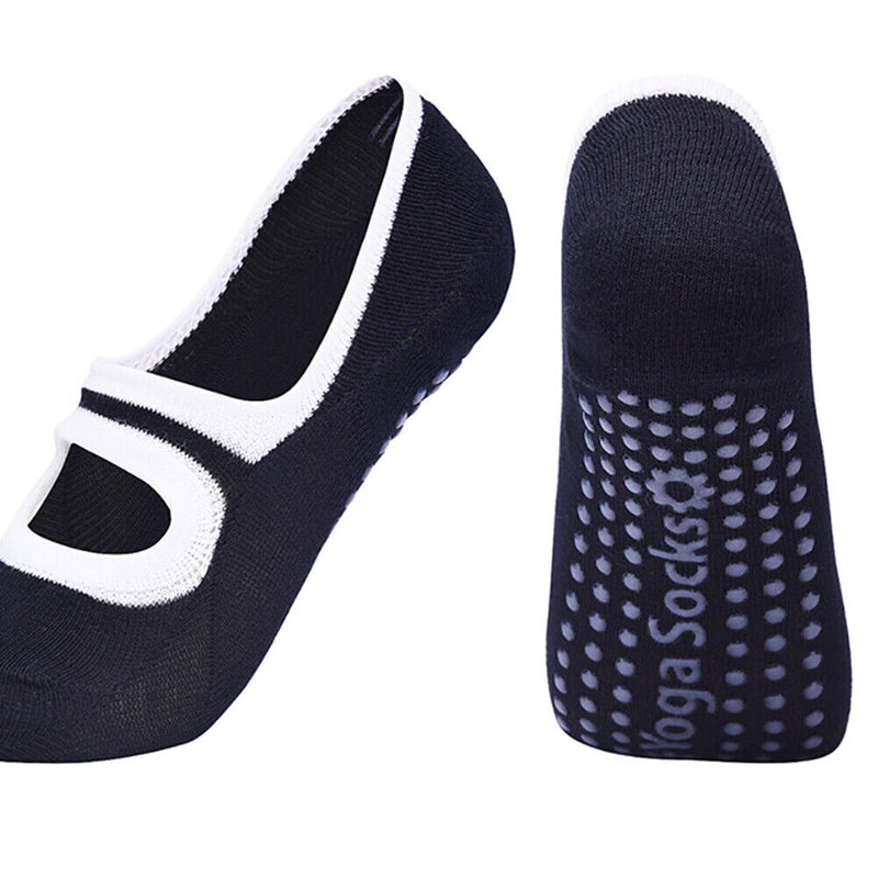 Yoga Socks for Women Non-Slip Grips Pilates Ballet Dance Workout Cotton Sock