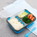 1350ml Silicone Rectangle Lunch Box Collapsible Bento 3 Cell Large Capacity Bowl