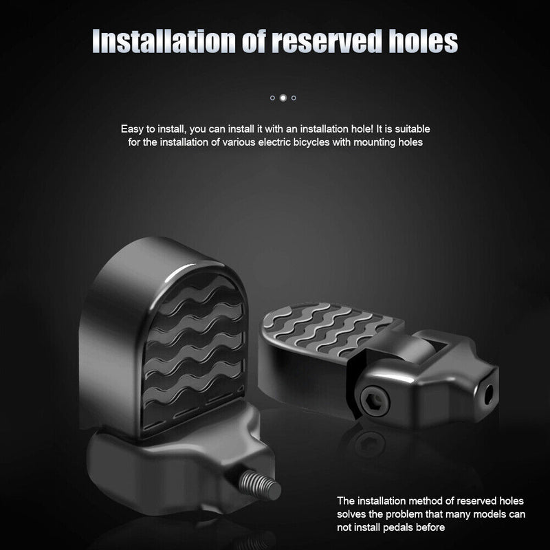 Aluminum Alloy Folding Footrest Pegs Bike Rear Pedals for Electric MTB Bicycle