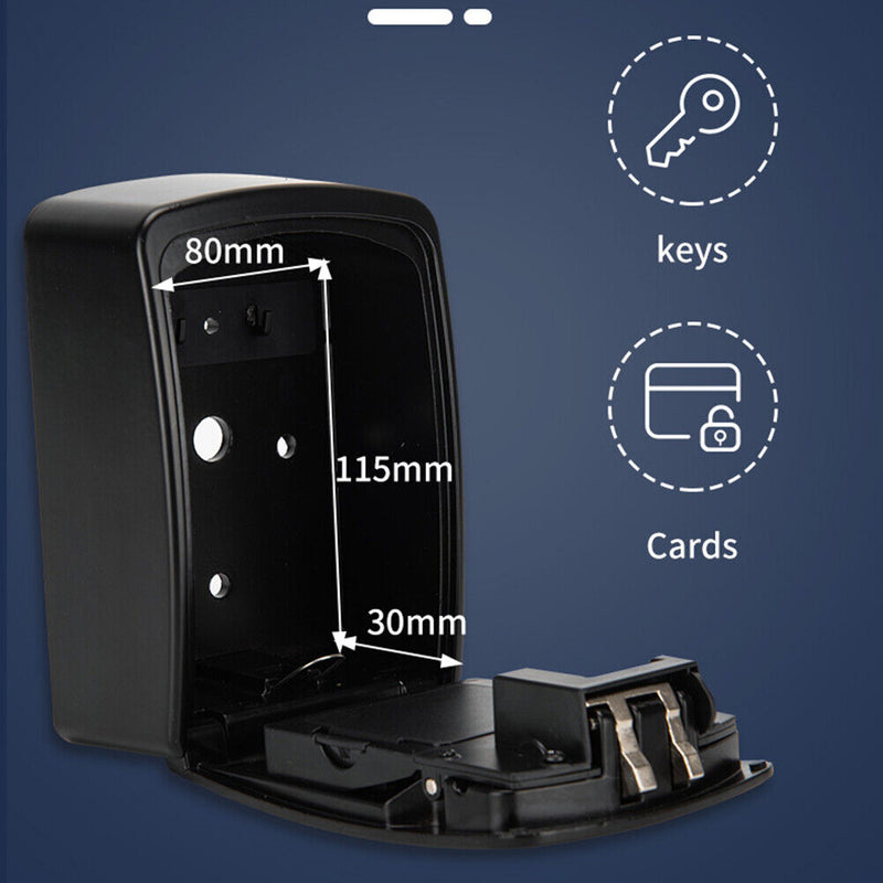 BOX02 Waterproof Smart Key Storage Box with Code Tuya APP Unlocking (Black)