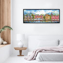 14CT Counted Full Cross Stitch DIY Victoria Dock Hand Paint Room Decor 70x28cm
