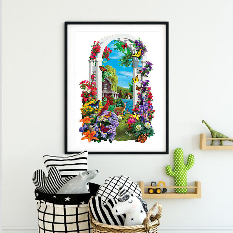 Handpainted DIY Garden House DIY Oil Paint by Numbers Pictures Craft Kit Gifts
