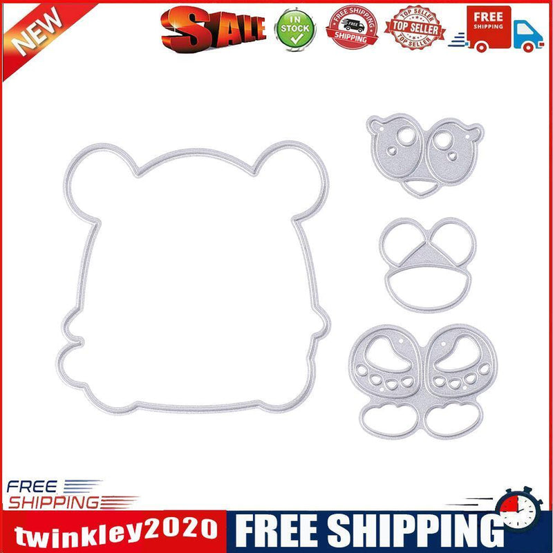 4pcs DIY Bear Cutting Dies Embossing Stencil for Scrapbooking Photo Album