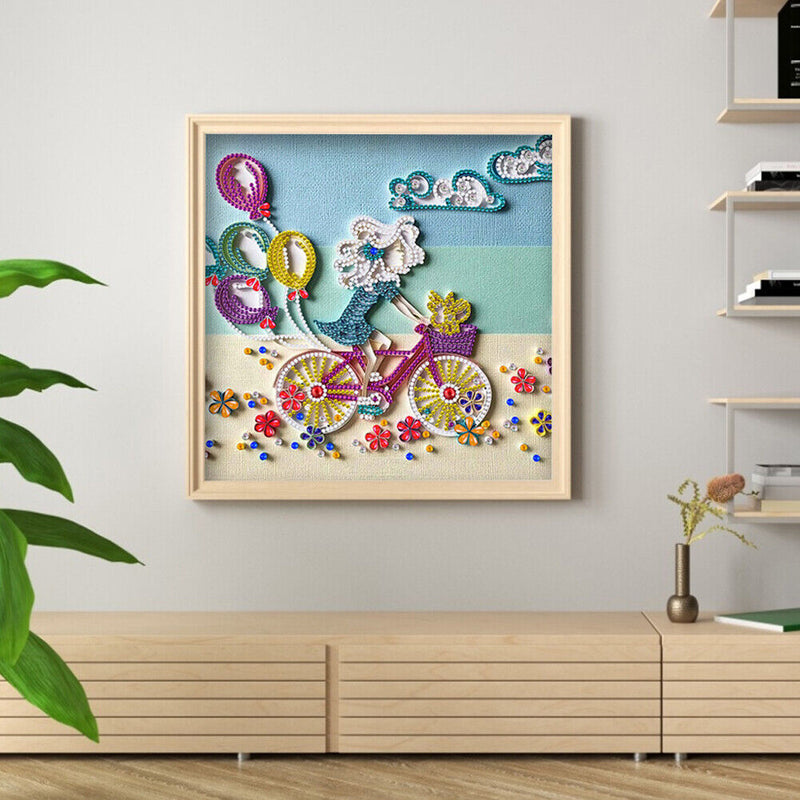 DIY Dress Girl Part Drill Special Shape Diamond Mosaic Painting Kit (Y203)