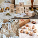 DIY Albums Forest Plants Wooden Rubber Stamp Flower Girl Printed Scrapbooking