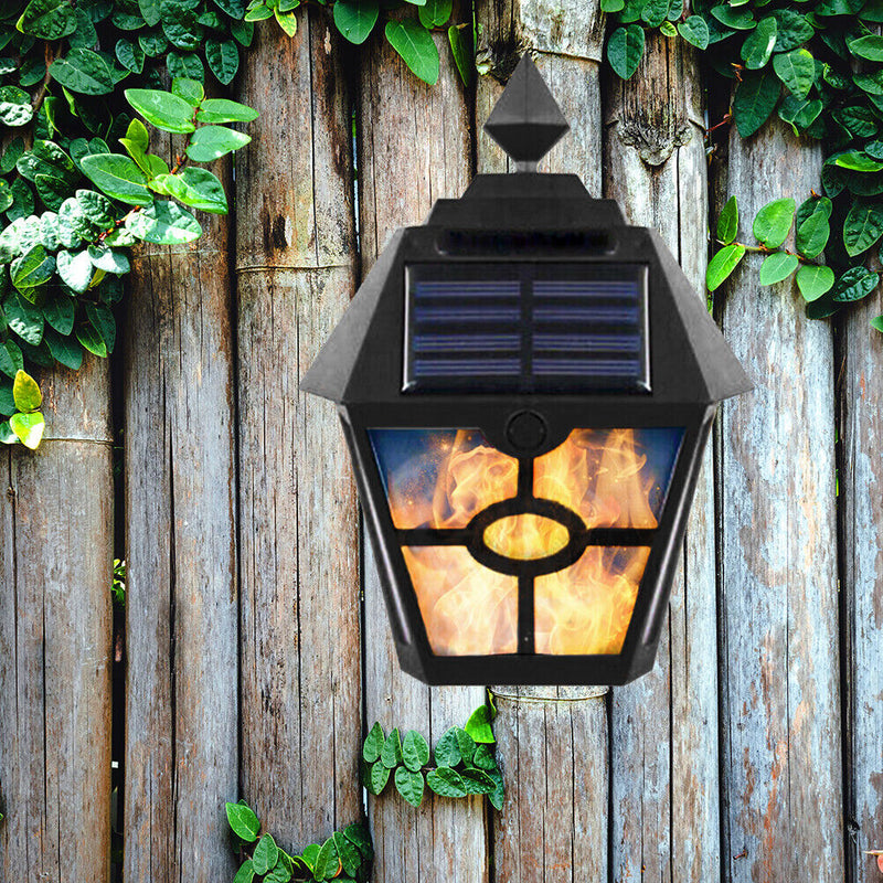 LED Solar Wall Light Retro Flame Torch Lamp Outdoor Waterproof Garden Lamp Newly