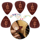 5x Guitar Picks Plectrum Wood Pattern 0.71mm Fingerpicks Musical Instrument