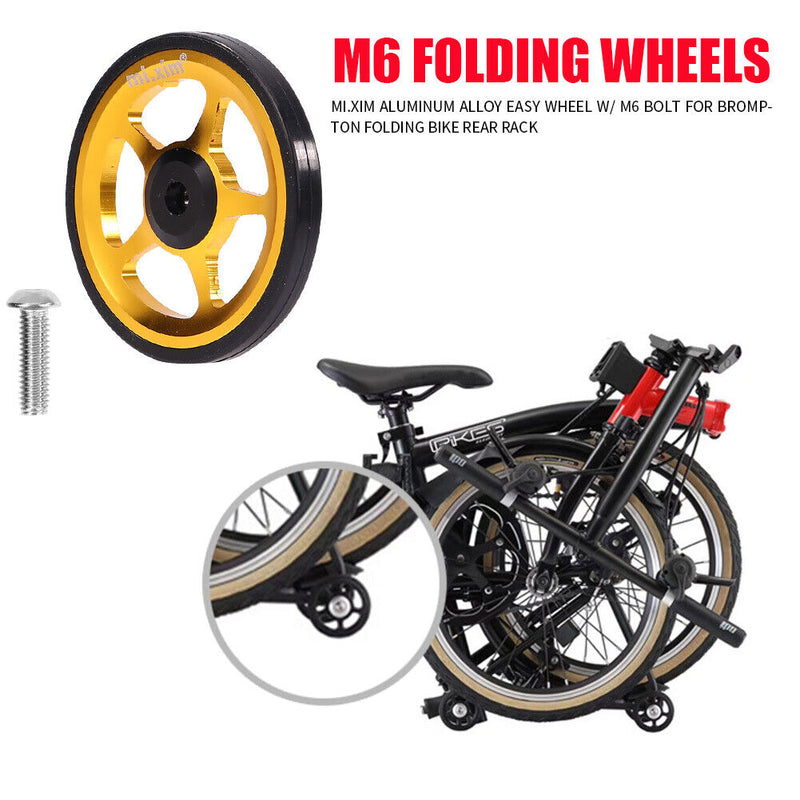 Mi.Xim Aluminum Easywheel Easy Wheel with M6 Bolt for Brompton Folding Bike Part