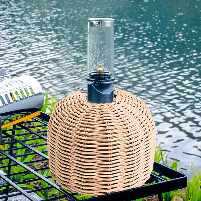 Rattan Outdoor Gas Cylinder Cover Camping Cook Gas Tank Protector (Beige) Newly