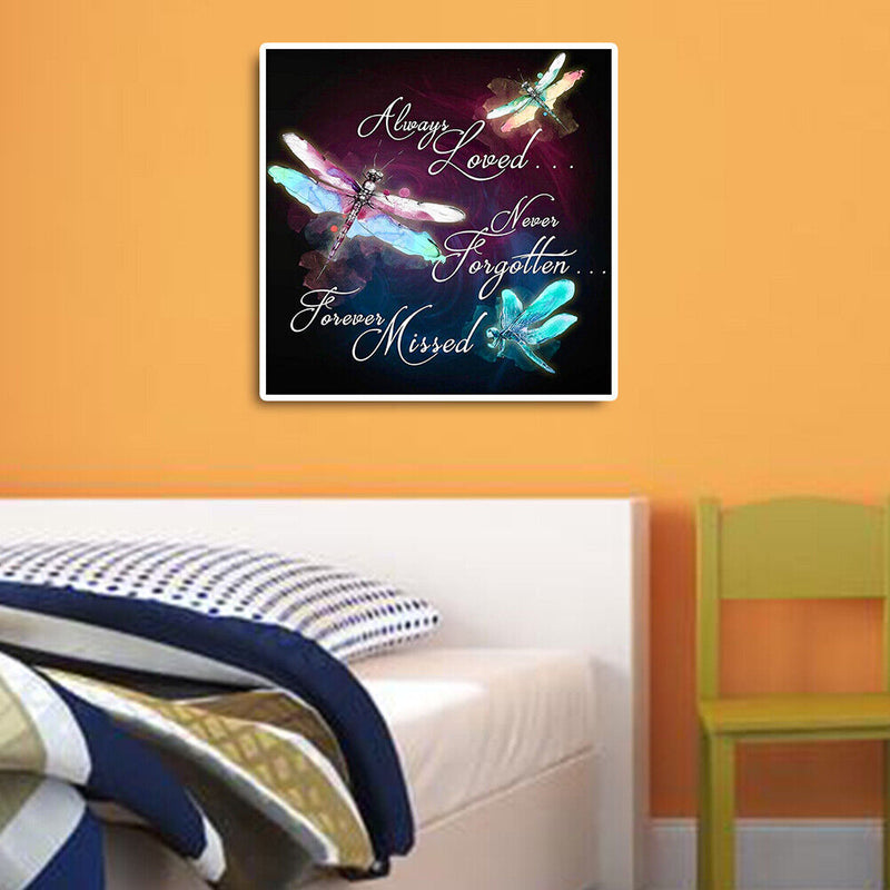Dragonfly Text Frameless Oil Paint by Numbers Kit Handpainted Picture Art