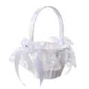Flower Girls Basket Lace Bowknot Wedding Decoration Storage Container Supplies