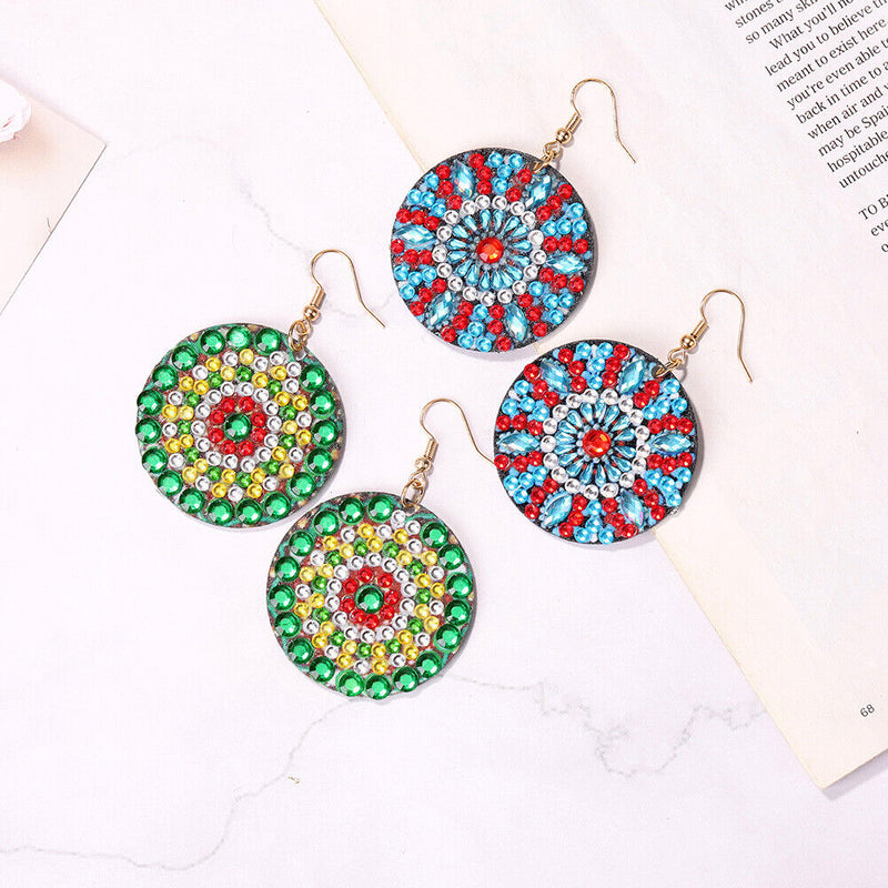 DIY Diamond Painting Mandala Patterns Stud Earrings for Women (RZ004) Newly