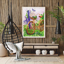 Lawn Bike Oil Paint By Numbers Kits DIY Handpainted on Canvas Wall Art Gift