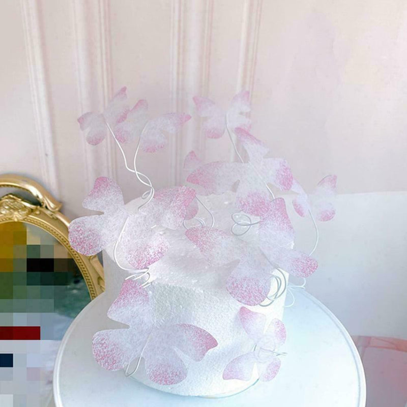 6PCS Butterflies Beautiful Elegant Insert Cards Birthday Cake Prop U A S5R8