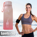 500ml Sports Water Bottle Gradient Frosted Portable Drinking Cup (Pink) Newly