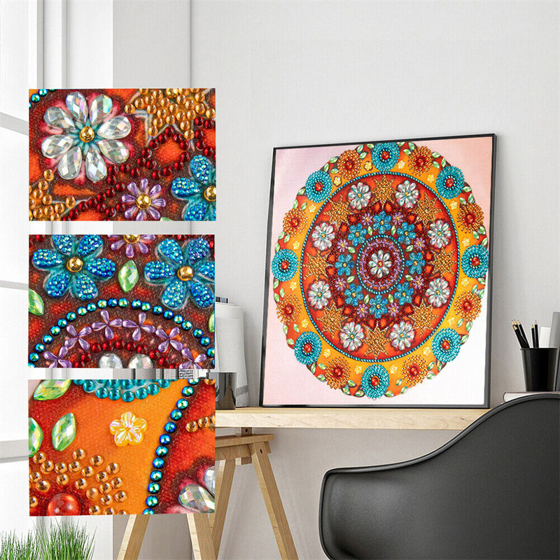 DIY 5D Mosaic Mandala Flower Part Special Shape Diamond Painting Kit (B049)