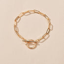 Geometric Shape Stainless Steel Wrist OT Buckle Bracelet Toggle Clasp Chain