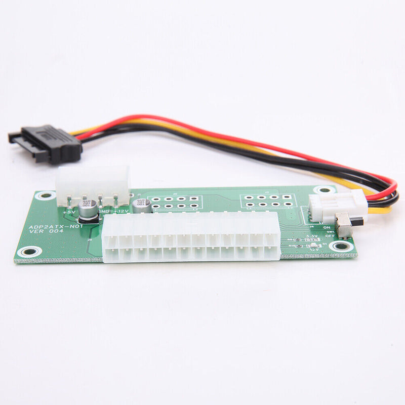 1Pcs PC Desktop ATX 24-Pin Dual PSU Power Synchronous Start Extension Cable for
