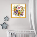 Flowers Series 14CT Stamped Craft Cotton Thread Embroidery Art Cross Stitch K