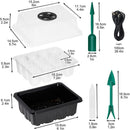 5pcs Seed Starter Trays with Grow Light Garden Plant Seedling Box (Black) Newly