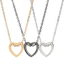 Accessories Gift LOVE Heart Pendant Charm Necklace Stainless Steel Chain