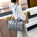 Fashion Lattice Quilted Nylon Crossbody Bag Women Casual Large Capacity Handbag
