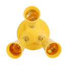 3 in 1 E27 to E27 Lamp Base Socket Splitter LED Light Bulb Holder (Yellow)