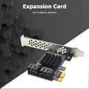 SATA III PCIe Card 4 Port 6Gbps SATA to PCI-e 1X Adapter Converter with Bracket