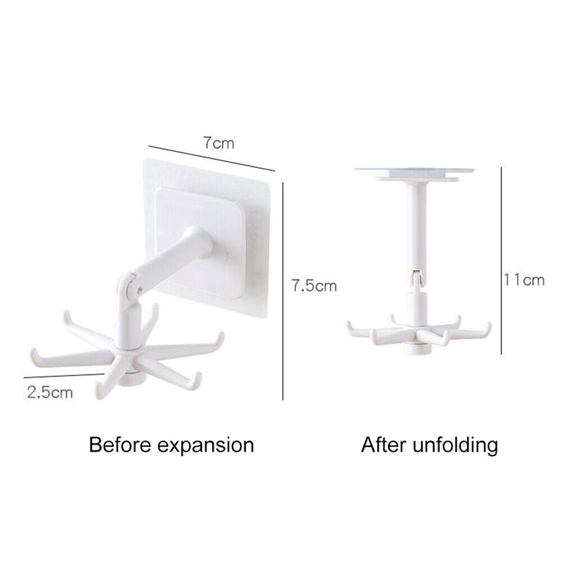 360 Degrees Rotate 6 Claws Hooks Hanger Multi-Function Wardrobe Bag Storage Rack