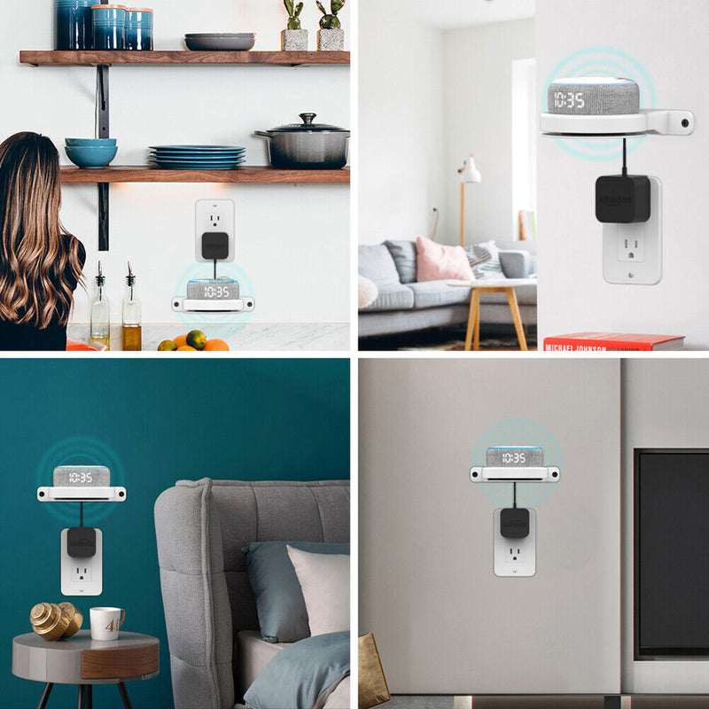 1pc Smart Bluetooth-compatible Speaker Wall Bracket Outlet Holder (White) Newly