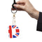 Letter Crystal Diamond Painting Acrylic Keychain DIY Key Ring Pendant (D)
