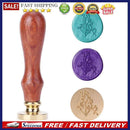 Wood Handle Paint Seal Retro Plant Pattern Classic DIY Envelope Wax Seal Stam