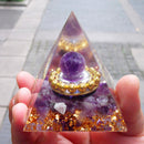 Orgonite Pyramid Amethyst Peridot Healing Crystal Art Energy Generator (A) Newly