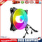 COOLMOON 12cm 5V PWM Cooling Fan Desktop PC Case ARGB CPU Radiator (White)