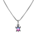 Alloy Rhinestone Pendant Tortoise Necklace Jewelry Set Necklace Earrings Set