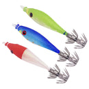 2pcs 7cm 4g Luminous Artificial Wood Shrimp Hook Fishing Lures (Red White)
