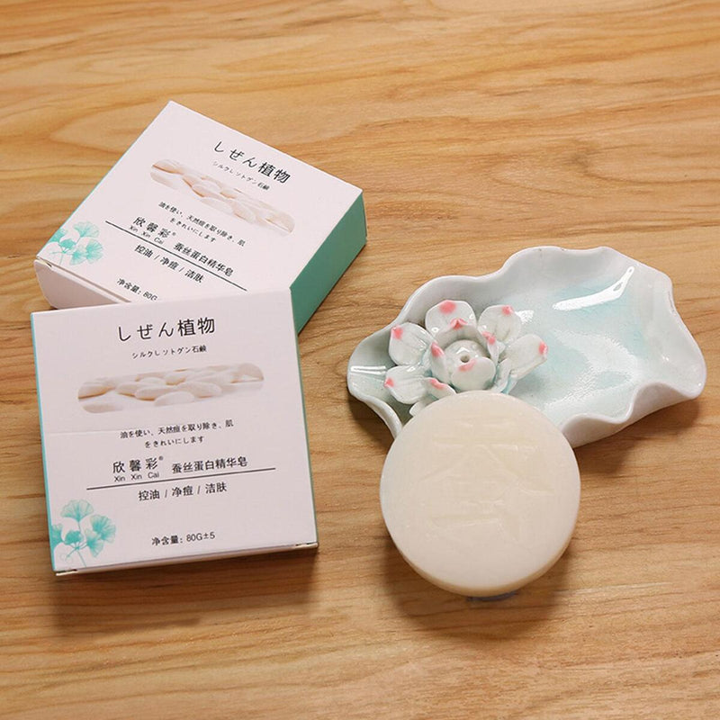 Silk Protein Skin Repair Soap Essence Lightening Soap Oil Control Goat Milk Soa`