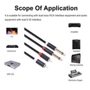 Mixer Audio Cable 2RCA Male to Dual 6.35 Male Stereo Aux Splitter Cable Newly