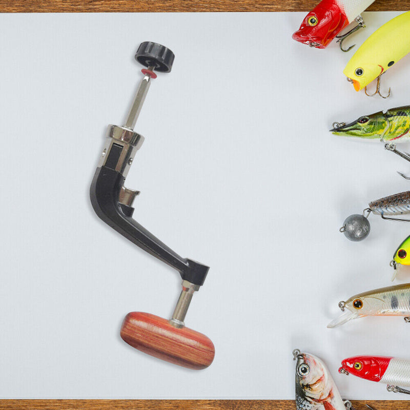 Foldable Spinning Reel Handle Metal Fishing Wheel Rocking Arms Wooden Grip Kn