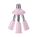3 in 1 E27 to E27 Lamp Base Socket Splitter LED Light Bulb Holder (Pink)