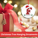 Christmas Tree Ornament Wooden Initials Xmas Hanging for Holiday Party Supplies