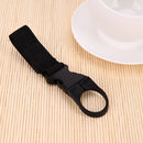 Portable Outdoor Hiking Nylon Webbing Bottle Holder Buckle Clip(Black) Newly